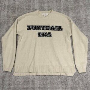 Jessica Simpson Cream Varsity Knit Sweater Small